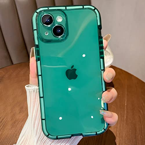 QLTYPRI for iPhone 13 Case, Glow in the Dark Phone Case Soft Slim Silicone Shockproof Protective Cover, Anti-Scratch Transparent Clear TPU Bumper Phone Cover for iPhone 13 – Green