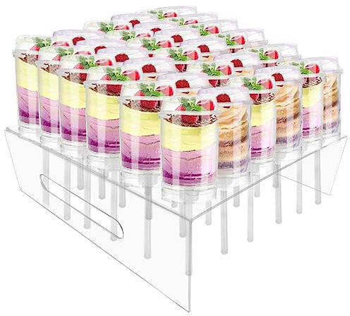 DOERDO 36 Löcher Push Pop Cake Stand Acryl Lollipop Ständer Kuchen Display Ständer für Hochzeit Geburtstag Party Klar Quadrat