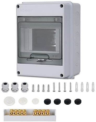 Zroden Coffret Electrique, Coffret Electrique Etanche Exterieur IP65, 5 Modules, Avec Terminaux, Rails Intégrés et Accessoires, Pour Une Utilisation à L'extérieur