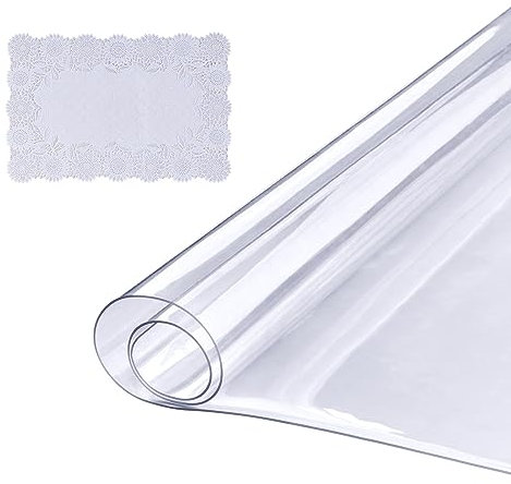 VEVOR Mantel Transparente Rectángulo 61,3x92,2 cm Mantel de PVC para Mesa Espesor de 1,5mm con Esquinas Redondeadas Protector de Mesa Impermeable 45x30cm Corta a Medida para Comedor Cocina Restaurante
