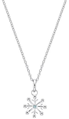 Prinzessin Lillifee Kette mit Anhänger 925 Sterling Silber Mädchen Kinder Halsschmuck, mit Zirkonia synth., 35+3 cm, Silber, Schneeflocke, Kommt in Schmuck Geschenk Box, 2036941