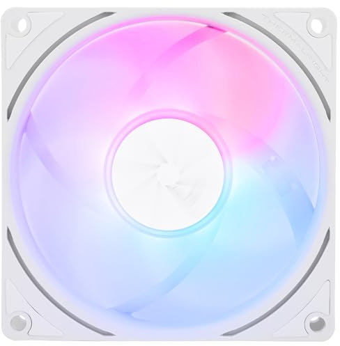 Thermalright TL-P9W-S CPU Fan, Computer Case ARGB Fan Quiet 4PIN PWM PC Cooling, High Performance 92mm Silent Cooler, 2200RPM Speed, CPU Cooling (White)