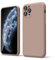 oakxco for iPhone 11 Pro Phone Case Liquid Silicone, Thin Slim Soft Rubber Gel TPU Plain Simple Cover for Women Girl Cute, Matte Solid Color, Brown Khaki Nude