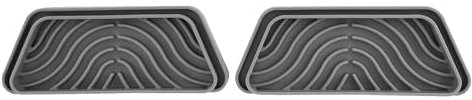 2 Pcs Refrigerator Water Drip Tray Catcher, Trapezoidal Silicone Fridge Drip Tray Catcher for GE for Samsung (Grey)