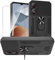 MIBZOR Cover Compatibile con ZTE Blade A34 (6.6), 1 Nero Case e 1 Pezzi Vetro Temperato Pellicola Protettiva, PC + TPU Custodia Antiurto con Staffa Ruotabile a 360°