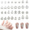 Crown Nail Charms, 30 Pcs Silver Nail Art Charms 3D Nail Rhinestones and Gems Alloy Nail Decorations for DIY Nail Supplies Jewelry Making (Silver)