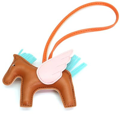 HOHOPEACH Taschenanhänger aus veganem Leder, für Handtaschen, adrette Sachen, Designer-Schlüsselanhänger für Damen, Autozubehör, Braun, Einheitsgröße