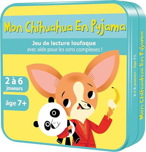Aritma - Mein Chihuahua in Pyjama – Lernkartenspiele für Kinder ab 7 Jahren/CE1 – spielerisches Lernen des Lesens – Gesellschaftsspiel Pädagogisch – 2 bis 6 Spieler – 10 Minuten – französische Version