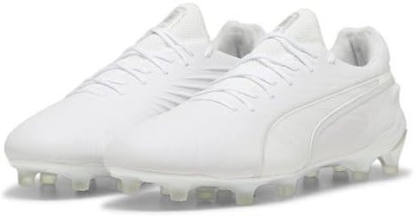 PUMA King Ultimate Launch Firm Ground - Scarpe da calcio da uomo, bianco, 42 EU