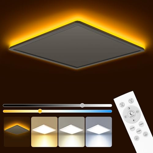 slochi LED Deckenleuchte Ceiling Light,24W 3200LM Deckenlampe Flach Dimmbar mit Fernbedienung,1800K Nachtlicht Warmes 3000K-6500K,Ultra Dünn deckenleuchte schlafzimmer für Wohnzimmer Kinderzimmer