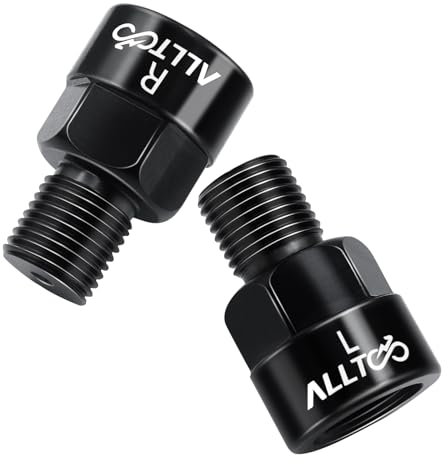 alltoo 1 Paar Fahrradpedalverlängerungsadapter, passend für 9/16 Zoll Pedale & 1/2 Zoll Kurbelkonvertierung, für Fahrradpedaladapter, schwarze Fahrradteile
