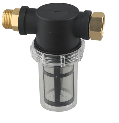 Hasaller Auto Waschmaschine Einlassfilter Gewindeverbindung Hochdruck Autowaschmaschine Einlassfilter Gewindegelenk für Gartenschlauch PP PC Edelstahl Wasserfilter Sandfilter für Hochdruckreiniger