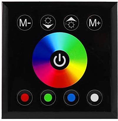 LED-Streifen-Leuchtwandschalter Touch Panel Controller LED-Touch Controller für LED-Streifenlicht, DC12-24V RGBW Dimmer Switch RGBW LED-Touchpanel-Controller, 3 Kanäle Ausgabe