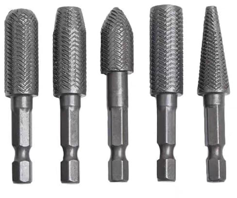 Juego de 5 limas giratorias de acero para tallar limas de metal, madera, accesorios de carpintería