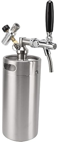 Mini sistema de barril, de acero inoxidable de 3,6 L, con grifo ajustable, calibre 60 PSI, dispensador de cerveza casera, café y vino para fiestas y eventos
