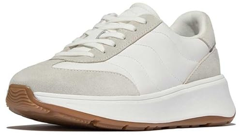 Fitflop F-Mode T-Toe Wave Leather Trainers UK 3 White