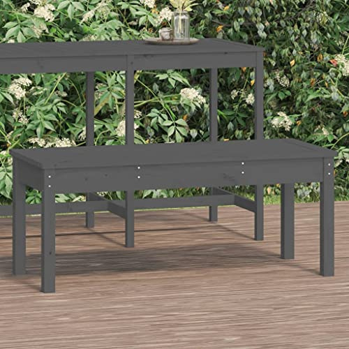 Frdhee Bank Gartenbank Wetterfest, Gartenbank Grau 109x44x45 cm Massivholz Kiefer für Balkon und Garten