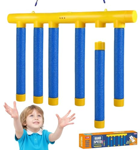 Cprnru Catching Sticks Game, Drop Sticks Game, 3-Speed Adjustable Hand Eye Coordination Reaction Training Toy, Hand Speed Challenge for Kids and Adults (Blue)