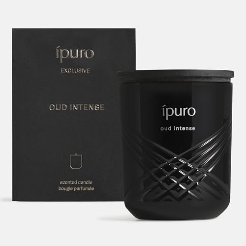 ipuro Exclusive Elegante Duftkerze im Glas OUD INTENSE 270g - Premium Kerze mit erhöhtem Duftölanteil - Hochwertige Duftkerze im Glas mit Safran Weihrauch & Sandelholz Duft - Raumduftkerze Wohnung