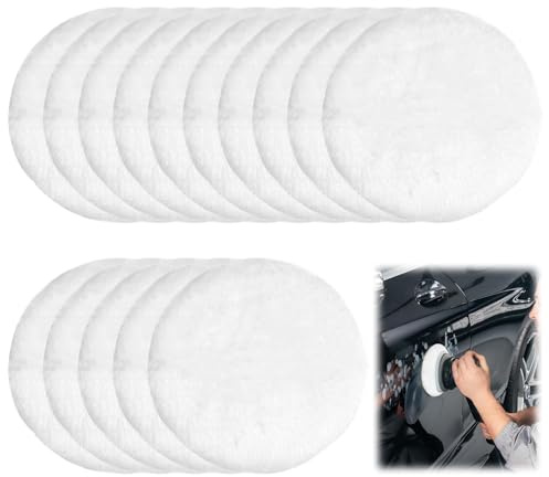 DASHUI 15 Stück Polierpads 125mm, Polierpad 125mm für Exzenterschleifer, Lammfell Polierscheibe Effektives Entfernen von Kratzern und Rost