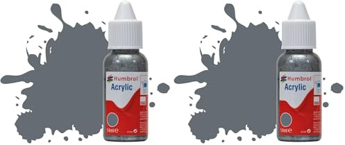 Humbrol No.123 Extra Dark Sea Grey - Satin Acrylic Paint 14ml DB0123 (Pack of 2)