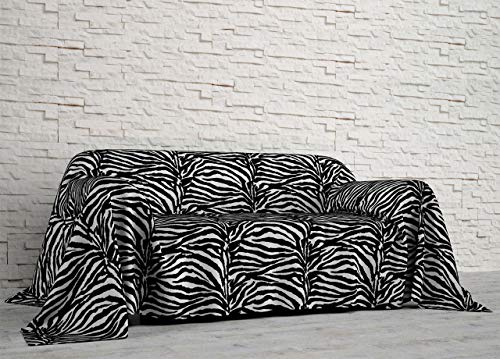 COINGROSTEX Überwurf aus Baumwolle Muster Zebra Singolo Zebrato