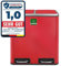casa pura Mülleimer mit 2 Fächern - 2 x 30 Liter, herausnehmbare Inneneimer mit Henkel, Deckel mit Schließdämpfer - Mülltrennsystem, Abfalleimer für Küche & Büro (Felix, 60 L - Rot)
