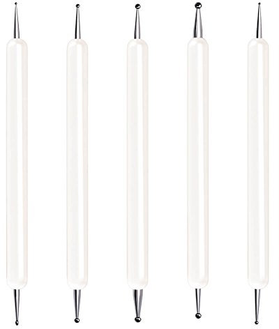 Selizo 5-teiliges Prägestift-Set mit verschiedenen Größen, doppelseitiges Punktierwerkzeug, Stylus für Kohle-Transferpapier, Mandala, Stein, Malerei, Ton, Handwerk, Prägekunst