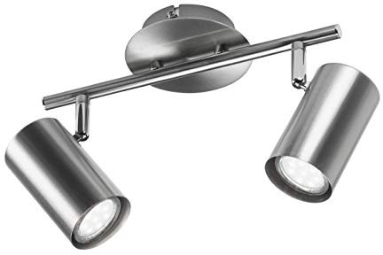 meineWunschleuchte Moderner LED Wandstrahler/Deckenstrahler für Innen in Nickel matt - Spots flexibel dreh- und schwenkbar