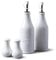 WM Bartleet & Sons – Bouteilles d'huile d'olive et vinaigre (24 cm) avec bec verseur en acier inoxydable et salière et poivrière (13 cm) – Fabriqué en porcelaine – Finition lisse classique