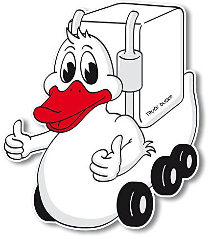 TRUCK DUCK® Figur Aufkleber Sticker Deko Logo Zeichen für Auto LKW Fahrer Trucker Größe L 142x122mm