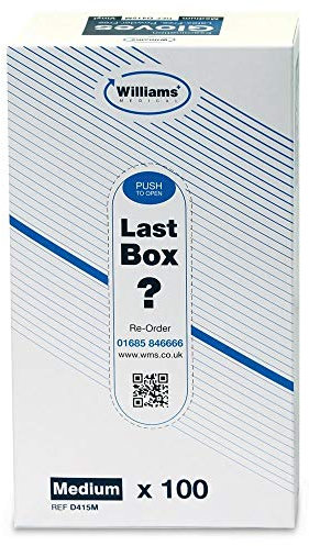 Merlin Medical Williams Powder-Free Latex-Free Gloves - Medium x 100 (Pack Of 2) D415M