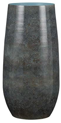 MICA Decorations Deko Vase Oliver rund blau - 50 x Ø 26 cm - Bodenvase - Blumentöpf hoch