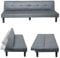 Mendler 3er-Sofa HWC-G11, Couch Schlafsofa Gästebett Bettsofa Klappsofa, Schlaffunktion 195cm - Stoff/Textil, grau