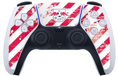 DeinDesign Skin kompatibel mit Sony Playstation 5 Controller Folie Sticker RB Leipzig Streifen Logo
