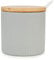 Chase Chic Sucrier en céramique avec couvercle en bois et cuillère en porcelaine 250 ml en forme de rayure, convient pour café, cuisine et petit déjeuner à la maison, gris mat