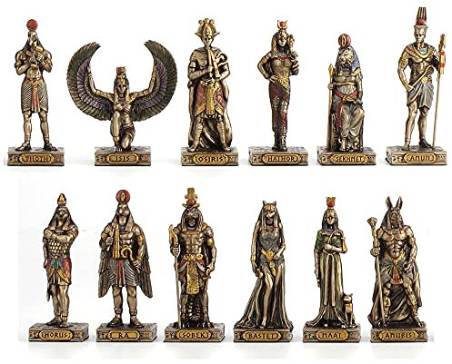 Veronese Design Ägyptische Götter Harz-Figuren, handbemalt, bronzefarben