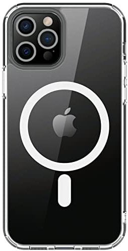 Puro LITE MAG Hülle kompatibel mit iPhone 12, 12 Pro, 12 Pro Max, iPhone 13, 13 Pro, 13 Mini, 13 Pro Max; Transparentes TPU; kompatibel mit MagSafe-Aufladung; Verstärkte Ecken