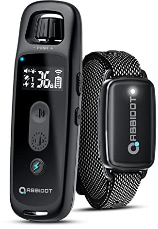 ABBIDOT Collier De Dressage pour Chien - [2022 Amélioré] 5 Modes De Dressage, 36 Niveaux De Chocs Sûrs, Portée De 1000m, Collier à Chocs 100% étanche pour Petits, Moyens Et Grands Chiens (6~55 Kg)