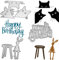 3 Sets Stanzformen für Kartenherstellung, SENHAI Metallstanzform, Hase, Kätzchen, Happy Birthday, niedliche Form, Metallstanzungen, für DIY Scrapbook, Fotorahmen, Kartenalbum, Kuchenaufsatz