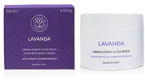 Erbario Toscano, Crema Corpo Vegana Ultra Ricca, Lavanda, 200ml - Con Estratto di Lavanda BIO, Dona Morbidezza e Nutrimento alla Pelle.