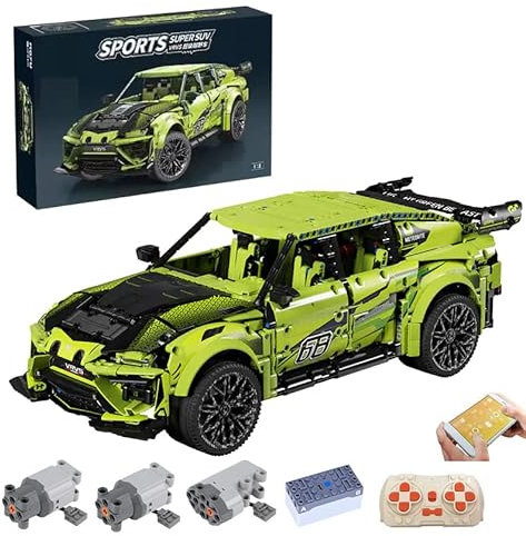 Technik Auto mit Power Functions Set, 1:8 Groß Auto Modellbausatz, 2991-tlg MOC Klemmbausteine Auto Set, Kompatibel mit Technik Lamborghini Urus