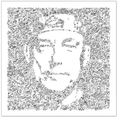 Schlagzeug und Zitat – 30 x 40 cm – drawing inside Art - B Jeff Porcaro Peart Collins Buddy - Biografie-Porträt (Neil Peart - Rsh)