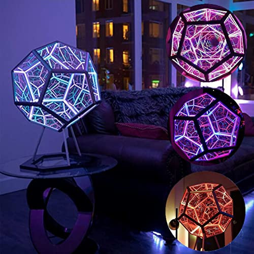 LZH FILTER RGB Infinity Dodecahedron Art Light, Cool Gaming Zimmer Nachtbeleuchtung, USB Ambient Lighting Lampe, LED-Tischlampe für Home Party Dekoration Lampen