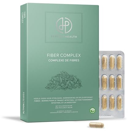 Perfect Health - Flohsamenschalen Kapseln 1500 mg - Mit Inulin Für Gesunde Darmflora - 30 Kapseln - 100 % vegane Ballaststoffe - Psyllium Husk - Clean Label - Ohne Zusatzstoffe