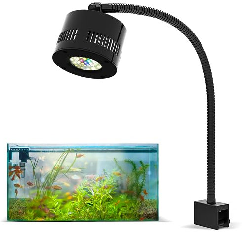 Lominie Aquarium Led Beleuchtung, Dimmer Control 0-100% Helligkeit 70W Pflanzen Aquarium Beleuchtung, Asta120 Clamp Clip Aquarium Lampe für Süßwasser Refugium Algen Aquarium