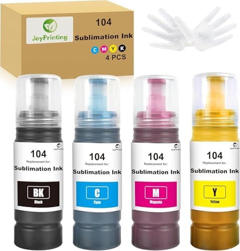 JoyPrinting Sublimationstinte Kompatibel für Epson Ecotank ET-1810 ET-2710 ET‑2711 ET-2712 ET-2714 ET-2715 ET-2720 ET-2721 ET-2726 ET-2810 ET-2811, 4x 70ml Schwarz, Cyan, Magenta, Gelb Sublimation Ink