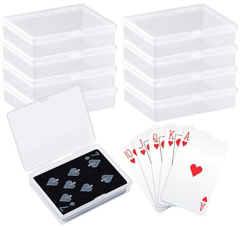 Playing Card Box 16 Pieces Small Plastic Playing Card Boxes 92x66x21mm Transparent Playing Card Case Storage Box Card Holder Suitable for Poker Game Cards