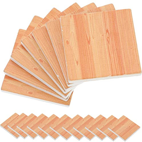 ibasenice Plancher Miniature Réaliste pour Maison De Poupée 27 Pièces Mini-Lames Autocollantes en Bois pour Décoration