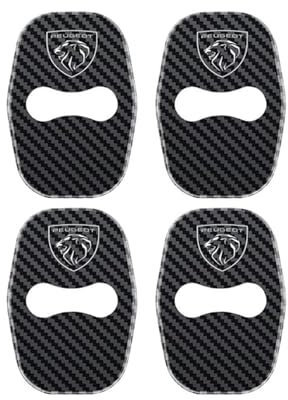 THERIM Voiture Porte Verrouillage Couvercle pour Peugeot 208 3008 407 2008 508 206 308 307,Couvercle De Serrure De Porte,Couverture De Serrure De Porte De Voiture,Anti Rayures étanche à l'eau,E